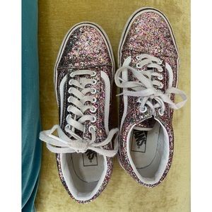 Pink sparkly rainbow vans size 9.5